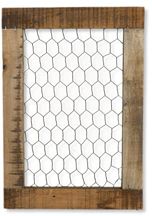 DARO DEKO Holz Wandgitter 39 x 59cm braun Wanddeko Fotohalter Collage