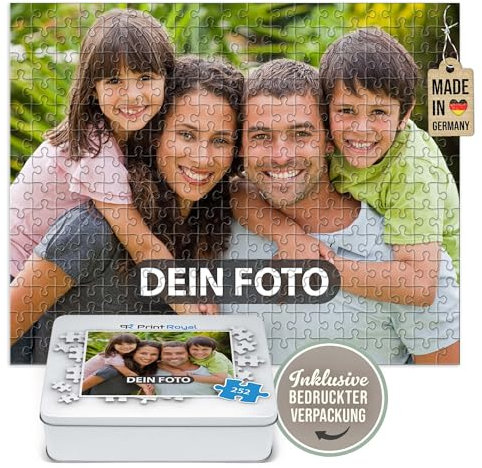 Foto-Puzzle 24-1000 Teile in inkl. hochwertiger Metalldose - mit eigenem Foto Bedrucken - Puzzle selber gestalten - 192 Teile in Metalldose