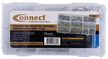 Connect 37685 Assorted Non-Insulated Terminals - for Mercedes-Benz, BMW 750pc