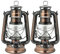 YAKii Vintage Metal Hanging Hurricane Lantern - 12 LED Dimmer Switch, Cold White Battery Operated Lantern for Power Outage, Indoor & Outdoor Use (Copper, 2 Pack)