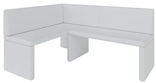 Eckbank Akiko Corner Bench - Eckbankgruppe für Ihrem Esszimmer, Küche modern, Sitzecke, Essecke. Perfekt für Küche, Büro und Rezeption. Solide und Starke Verarbeitung. (Soft 17, 142x196cm Links)