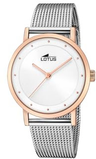 Reloj Lotus para Mujer 18879/1 Trendy Caja de Acero Inoxidable 316l Rosa Correa de Acero Inoxidable 316l Plateado