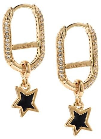 Pandora Damen-Ohrringe Set Facettierte Sterne Goldfarben 41761