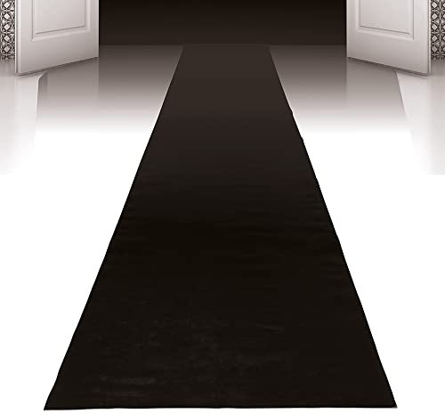 Boland - Party Teppich, 450 x 60 cm, selbstklebend, Partydeko, Dekoration für den Eingang, Geburtstagsdeko, Schwarz