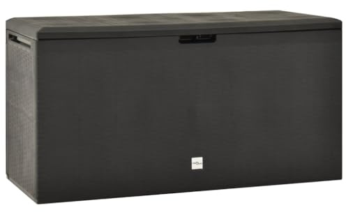 homiuse Gartenbox Anthrazit Auflagenbox Aufbewahrungsbox Aufbewahrungstruhe Gartentruhe Kissenbox Garten Wasserdicht Kissenbox Outdoor Wasserdicht Werkzeugkasten Abschließbar 114x47x60 cm