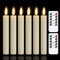 Yeelida Battery Operated Flameless Taper Candles with Two Remote Timer,16cm LED 3D-Wick Window Candles,Flickering Electric Long-Lasting Pack of 6 Flameless Candlesticks(2cm Dia,Ivory)
