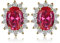 JewelryPalace Prinzessin Diana Kate Middleton 1.5ct Erstellt Rubin Ohrstecker Silber 925 Damen,Schmuck Set Rot, Ohrringe Silber Edelstein Mädchen, Ohrstecker Silber mit Stein Frauen Geschenk Vergoldet