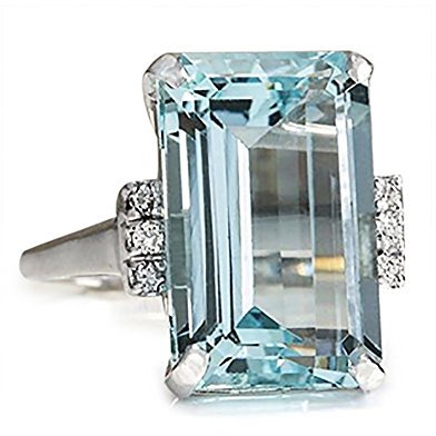 Topas Verlobungsring Saphirring Rechteck Perfekter Schliff Verlobungsringe für Frauen Solitär Verlobungsring Aquamarin Edelstein Ring