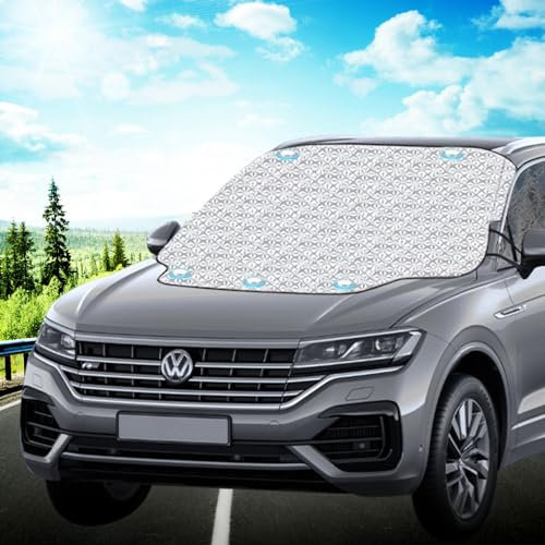 Aoreun Frontscheibenabdeckung Auto, Windschutzscheiben Abdeckung mit 5 Magnet Fixierung, Scheibenabdeckung Faltbar Winter für gegen Strahlung, Sonne, Staub, Schnee, EIS, Frost