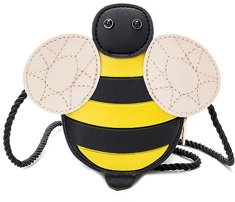 JAHEMU Bienen Handtasche Mädchentaschen Mini Crossbody Bag Münztasche Geldbörse mit Verstellbarem für Kinder,Mädchen