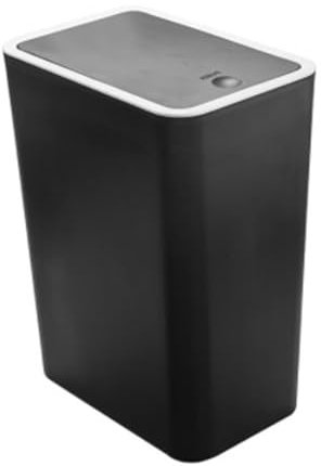 Mumusuki Poubelle de Salle de Bain avec Couvercle Supérieur à Pression, Poubelles Ménagères de Grande capacité, Poubelle Scellée sans Odeur, Poubelle pour Salle de Bain, Chambre à (Noir)