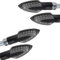 LED Mini Micro Motorrad Blinker Sliver Vinci schwarz smoke getönt E-geprüft vorn hinten (2 Paar)