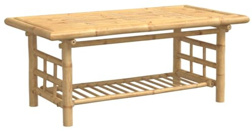 vidaXL Table Basse 110x55x45 cm Bambou, Table d’appoint, Table de Salon, Table d'accent, Bout de canapé, Table Centrale, Table d'extrémité