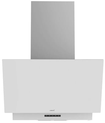 Cata Hotte Décorative Thalassa 700 GWH/G avec Panneau de Commande Electronique 4 Vitesses 3+1 Turbo BT3 Moteur Éclairage LED Extra Silencieux Filtre Anti-buée Largeur 70 cm Couleur Blanc