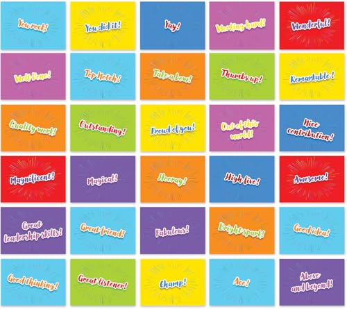 Stuff4 Fun A6 Positive Praise Postcard Pack for Kids Teens Adults | Generic Praise Phrases, Postcard Gifts for Pupils Teachers Parents Children Students