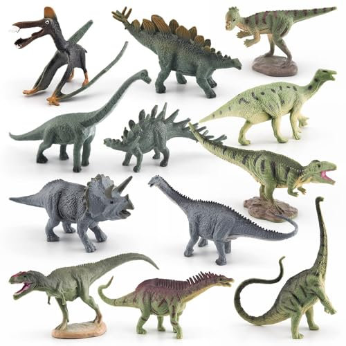 12 Realistische Dinosaurier Figuren - Pädagogisches Spielzeug für Kinder, Dinos Spielzeug für Kindertag Geschenke Weihnachten Party Deko