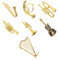 ORFOFE 7st Modelle Von Weihnachtsinstrumenten Weihnachtsdekoration Feiertagsbaum Hängende Dekoration Weihnachtsmusikinstrument Christbaumschmuck Für Musikinstrumente Musical Golden Harz