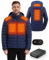 HEWINZE Beheizbare Jacke Herren mit kapuze,Warme Pufferjacke Damen mit akku 7.4V,Doppelschaltersteuerung Winterjacke für Outdoor Wandern Jagd Motorrad Camping.