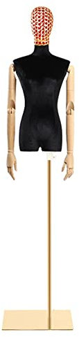 WDCDYQDH Nähpuppe, weiblicher Halbkörper-Schaufensterpuppen-Torso, Kleid, Hochzeitskleid (Farbe: Rosa, Größe: Stil 3) (Schwarz, Stil 2)