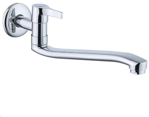 SXWYLZ Robinet Lavabo Salle de Bain Robinets de Lavabo pour Salle de Bain Robinet Mural Lavabo Salle de Bain Robinet D'Évier de Cuisine Mural,Couleur Chromée,20Cm