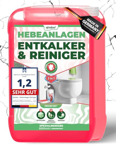 5L Reiniger Hebeanlagen Entkalker, 3 in 1 Reinigungsmittel Qindoo Entkalken Reinigen Geruch entfernen (5 Liter)