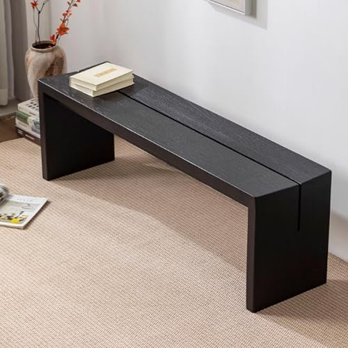 WXZXWXZX Sitzbank Holz Eckbank Esszimmer Hocker Holzbank Küchenbank Bettbank Esszimmerbank Essbank Garderobenbank Bank Flur Ottoman für Wohnzimmer Küche Eingang Schlafzimmer(Nero,180cm(70.87in))