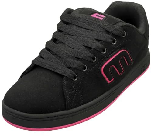 Etnies Callicut - Skate Vulcanisée Profil Bas, Construction Renforcée, Confort Coussiné, Baskets du Quotidien - Black/Pink - 40
