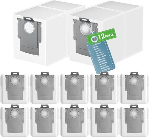 Lot de 12 Sacs à Poussière pour Roborock Q Revo/Qrevo Pro/Qrevo S/Qrevo Plus/Qrevo MaxV/Qrevo Curve/Qrevo Master/Qrevo Slim/S8 MaxV Ultra/S8 Max Ultra/Saros 10R,Sacs d'aspirateur