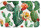 Kaifanee Zerbino ultra morbido antiscivolo per interni, tappetino da cucina, cactus tropicali, piante grasse, piante verdi acquerello floreale, 40 x 60 cm, tappeto da cucina per ingresso e bagno