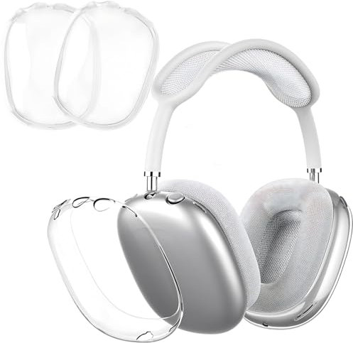 Clear Hülle für Airpods Max, 2 stück Weiche TPU Case Transparent Schutzhülle, Stoßfest, Kratzfest, Anti-Fingerabdruck, Anti-Staub, Durchsichtige Zubehör