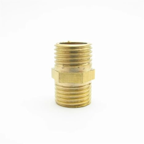 CZMDKEXM 1/4 BSP Male Thread Brass Pipe Fitting Hex Nipple Coupler Connector Adapter for Water Fuel Gas Length 20.8mm