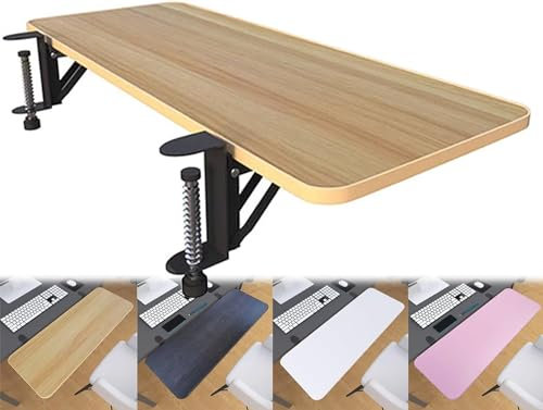 HAVVMK Ergonomics Desk Extender Tray,Desk Extender Armrest Shelf Modified Keyboard Tray Length 52 60 68 75cm, 90° Foldable Space Saving, Keyboard And Mouses Platforms (Pink 60 * 24cm)