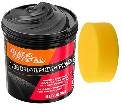 Bumper & Trim Restorer, 300g Car Trim Restorer With Sponge, Car plastice Revitalizing Coating Agent, Auto plastice And Bumpers Back To Black Permanently, Protects Exterior Auto Bodywork