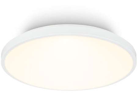 BRILONER - LED Deckenlampe mit Dekorblende, warmweiße Lichtfarbe, 17,5W, 2400lm, LED Lampe, Deckenleuchte, Wohnzimmerlampe, Küchenlampe, Deckenbeleuchtung, Flurlampe, 33 x 6 cm (DxH), Weiß