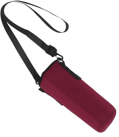 MOTHNUR Insulated Water Bottle Sleeve with Adjustable Ergonomic Strap Protective Carrier for Stainless Steel Glass Plastic Bottles Portable Crossbody Sling Bag for Hiking Travel Outdoor