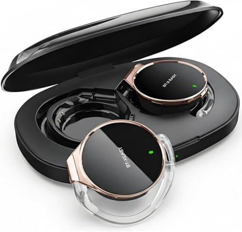 On Ear Headphones Bluetooth 5.4, Noise Cancelling Open Ear Headphones Wireless, Water-Drop Shaped Clip On Sport Headset Bluetooth with 4 Microphone, Comfort Fit Earphones with Long Battery Life