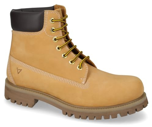 Valleverde 360850 Scarponcini Casual Uomo Nubuk Ocra Tacco Grosso 3Cm Suola Gomma Gambale Caviglia
