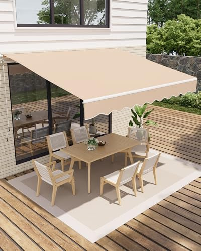 Gelenkarmmarkise 300 × 250 cm mit Kurbel, UV50+, Wasserabweisend | Wandmontage, Neigungsverstellbar, Terrasse, Balkon, Sonnenschutz