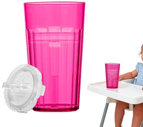 Adsfvs Vaso Entrenador Antiderrames - Sin boquilla, ajustable e inoxidable,Para niñas y niños, para agua, leche y alimentación - para Leche, Comida, Hora de Dormer