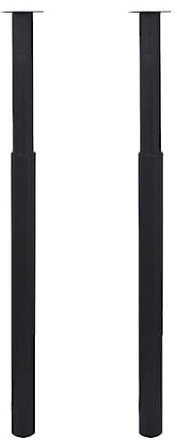 vidaXL Lot de 2 Pieds de Table télescopique Noir Hauteur réglable 710 mm-1100 mm