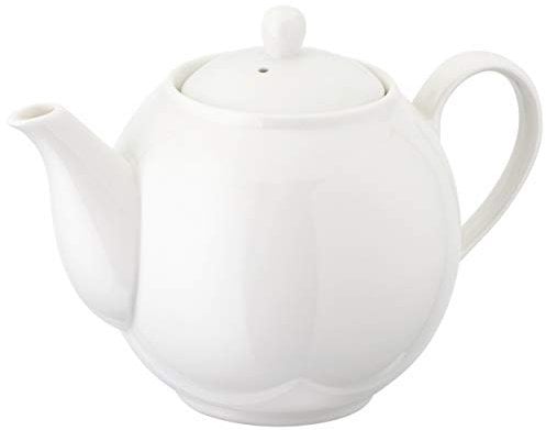 Judge Essentials White Porcelain Traditional Round Teapot (2.5 Cup/500ml)