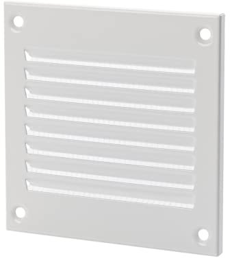 100x100mm Grille de Ventilation avec Moustiquaire - Grilles d'aération en Métal - Acier, Blanc
