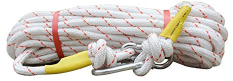 Rock Climbing Rope Steel Wire Core Outdoor Mountain Climbing Household Nylon, Fire Escape Rope Safety Rope,White-40m*12mm