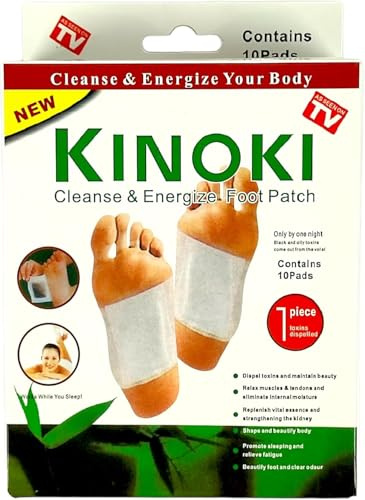 Kinoki Fußpolster für Ihre Gesundheitsversorgung - 10 Premium Natural Fußpflaster - Selbstklebende Fußpads zur Schmerzlinderung - Beseitigung unangenehmer Fußgerüche - Stick on Foot Pads