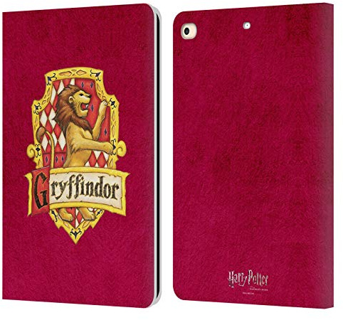Head Case Designs Officially Licensed Harry Potter Gryffindor Crest Sorcerer's Stone I Leather Wallet Case Compatible With Apple iPad 9.7 2017 / iPad 9.7 2018
