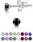 DTPsilver - * MINI * Boucles d'oreilles/Clous en Argent Fin 925 et Cristaux de Swarovski® Elements Ronds - Diamètre: 3 mm - Couleur: Noire