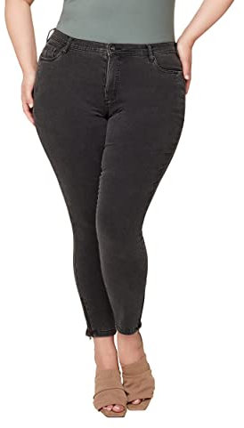 Zizzi Damen Große Größen Cropped Super Slim Fit Jeans Gr Gr 48 Grey Denim - Plus Size Damen Kleidung