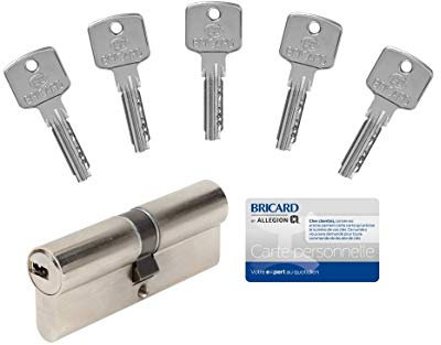 Bricard CYLINDRE A6, 40+40 Non-Débrayable 5 Clés