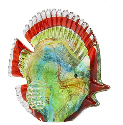 LiuliuBull Sculpture Tropicale de Verre Tropical coloré coloré de la Main Sculpture de Poisson d'art en Verre Cadeaux de Collection de la Table à la Maison Décoration de Bureau Ornement