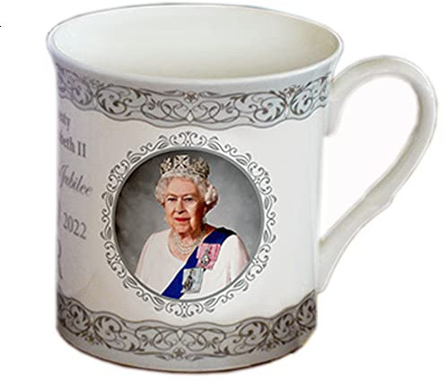 Queen Elizabeth Platinum Jubilee Regal Mug Commemorative Memorabilia Souvenirs Coffee Cup Home Deco (by LILAJ)